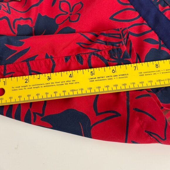 Vintage Polo Ralph Lauren Red Navy Floral Swim Trunks L (33" Waist) - Picture 8 of 9